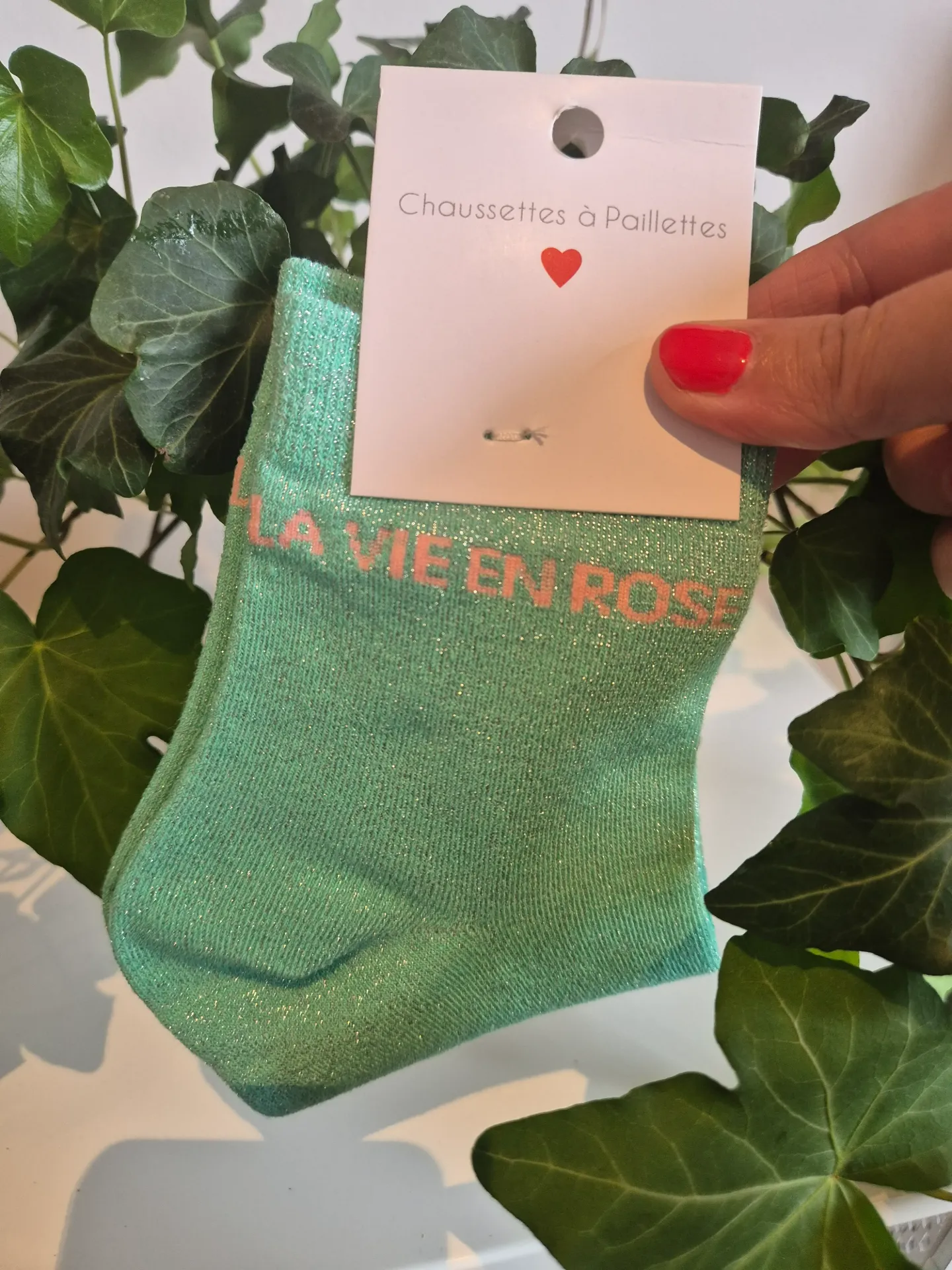 Chaussette LA VIE EN ROSE