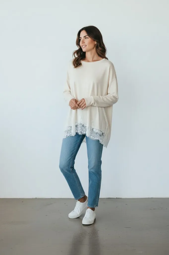 Pull en dentelle NORA