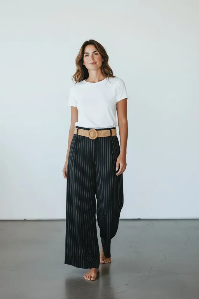 Pantalon avec ceinture ARIEL